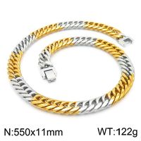 Hip-Hop Retro Solid Color Titanium Steel Plating 18K Gold Plated Men's Necklace sku image 28