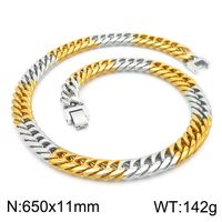Hip-Hop Retro Solid Color Titanium Steel Plating 18K Gold Plated Men's Necklace sku image 36