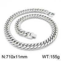 Hip-Hop Retro Solid Color Titanium Steel Plating 18K Gold Plated Men's Necklace sku image 26