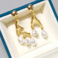 1 Pair Classical Retro Irregular Metal Gold Plated Drop Earrings main image 1