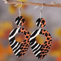 1 Pair Simple Style Classic Style Leopard Wood Drop Earrings main image 1