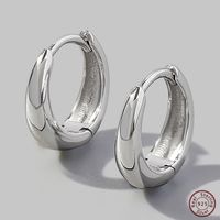 1 Pair Simple Style Commute Circle Plating Sterling Silver 14k Gold Plated Rose Gold Plated White Gold Plated Earrings main image 3