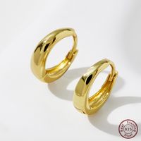 1 Pair Simple Style Commute Circle Plating Sterling Silver 14k Gold Plated Rose Gold Plated White Gold Plated Earrings main image 2