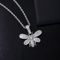 Hip-Hop Funny Insect Stainless Steel Copper Plating Inlay Zircon K Gold Plated Rhodium Plated Unisex Necklace Pendant main image 4