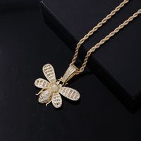 Hip-Hop Funny Insect Stainless Steel Copper Plating Inlay Zircon K Gold Plated Rhodium Plated Unisex Necklace Pendant main image 2