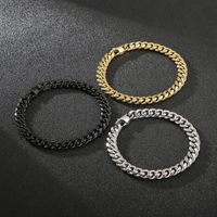 Simple Style Geometric Solid Color Titanium Steel 18K Gold Plated Men's Bracelets main image 1