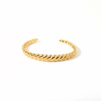 Vintage Style Twist 304 Stainless Steel 18K Gold Plated Bangle In Bulk main image 2