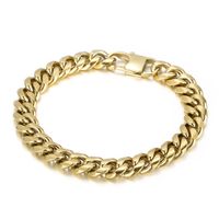 Simple Style Geometric Solid Color Titanium Steel 18K Gold Plated Men's Bracelets main image 2