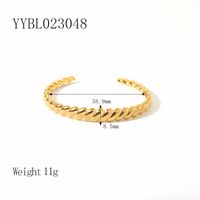 Vintage Style Twist 304 Stainless Steel 18K Gold Plated Bangle In Bulk sku image 1