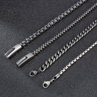 Hip-Hop Retro Geometric Solid Color Titanium Steel Plating Chain Men's Necklace main image 1