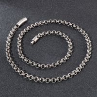Hip-Hop Retro Geometric Solid Color Titanium Steel Plating Chain Men's Necklace main image 5