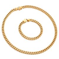 Titanium Steel 18K Gold Plated Hip-Hop Retro Chain Solid Color Necklace main image 3