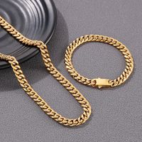 Classic Style Solid Color 18K Gold Plated Titanium Steel Wholesale Necklace main image 1