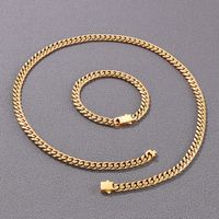 Classic Style Solid Color 18K Gold Plated Titanium Steel Wholesale Necklace main image 3