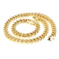 Hip-Hop Retro Solid Color 18K Gold Plated Titanium Steel Wholesale Bracelets Necklace main image 2