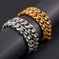 Hip-Hop Retro Geometric Solid Color Titanium Steel Plating Chain 18K Gold Plated Men's Necklace main image 5