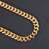 Hip-Hop Retro Geometric Solid Color Titanium Steel Plating Chain 18K Gold Plated Men's Necklace main image 4