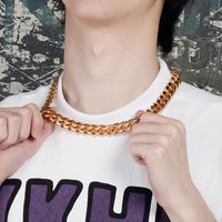 Hip-Hop Retro Geometric Solid Color Titanium Steel Plating Chain 18K Gold Plated Men's Necklace main image 3