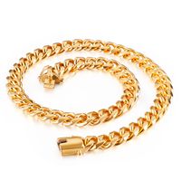 Hip-Hop Retro Geometric Solid Color Titanium Steel Plating Chain 18K Gold Plated Men's Necklace main image 2