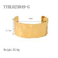IG Style Vintage Style Solid Color 304 Stainless Steel 18K Gold Plated Bangle In Bulk sku image 2