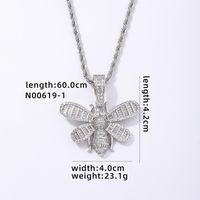 Hip-Hop Funny Insect Stainless Steel Copper Plating Inlay Zircon K Gold Plated Rhodium Plated Unisex Necklace Pendant sku image 2