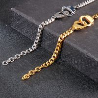 Hip-Hop Retro Handcuffs Solid Color Titanium Steel 18K Gold Plated Men's Bracelets main image 5