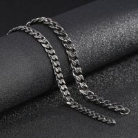 Hip-Hop Retro Geometric Solid Color Titanium Steel Plating Chain Men's Necklace main image 6