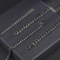 Hip-Hop Retro Geometric Solid Color Titanium Steel Plating Chain Men's Necklace main image 4