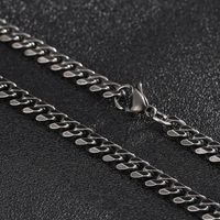 Hip-Hop Retro Geometric Solid Color Titanium Steel Plating Chain Men's Necklace main image 3