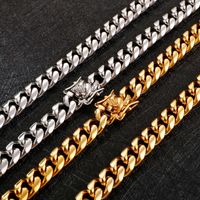 Hip-Hop Solid Color Stainless Steel Plating Chain 18K Gold Plated Men's Necklace main image 4