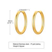 1 Pair Simple Style Solid Color Plating 304 Stainless Steel Hoop Earrings sku image 4