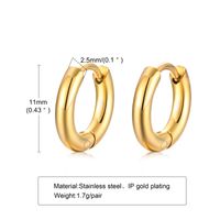 1 Pair Simple Style Solid Color Plating 304 Stainless Steel Hoop Earrings sku image 5