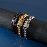 Hip-Hop Retro Geometric Solid Color Stainless Steel Plating Chain 18K Gold Plated Men's Bracelets main image 1