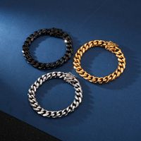 Hip-Hop Retro Geometric Solid Color Stainless Steel Plating Chain 18K Gold Plated Men's Bracelets main image 5