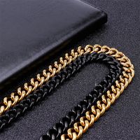 Stainless Steel 18K Gold Plated Hip-Hop Retro Plating Chain Solid Color Bracelets Necklace main image 2