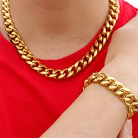 Hip-Hop Retro Solid Color Titanium Steel Plating Chain 18K Gold Plated Men's Bracelets main image 4