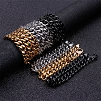 Hip-Hop Retro Solid Color Stainless Steel Plating Chain 18K Gold Plated Men's Bracelets main image 6