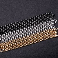 Hip-Hop Retro Solid Color Stainless Steel Plating Chain 18K Gold Plated Men's Bracelets main image 2