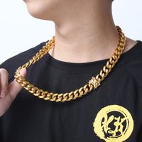 Hip Hop Punk Geométrico Acero Titanio Enchapado Chapados en oro de 18k Hombres Collar main image 5