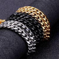 Hip-Hop Retro Solid Color Titanium Steel Plating Chain 18K Gold Plated Men's Necklace main image 1