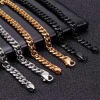 Hip-Hop Retro Solid Color Titanium Steel Plating Chain 18K Gold Plated Men's Necklace main image 2