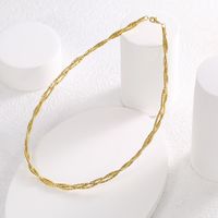 Casual Classic Style Solid Color Copper Plating 18k Gold Plated Necklace main image 3
