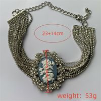 Retro Luxurious French Style Plant Alloy Plating Inlay Acrylic Rhinestones Silver Plated Women's Choker main image 6