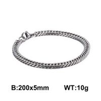 Basic Solid Color Titanium Steel Polishing Chain Men's Bracelets sku image 1