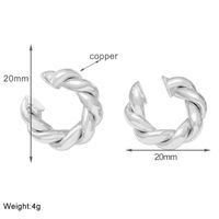 1 Pair Simple Style Twist Plating Copper 18k Gold Plated Hoop Earrings sku image 1