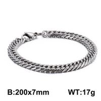 Basic Solid Color Titanium Steel Polishing Chain Men's Bracelets sku image 3