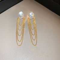 1 Pair Vintage Style Color Block Tassel Plating Alloy Gold Plated Drop Earrings sku image 1