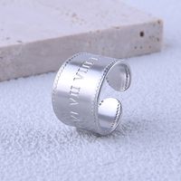 304 Stainless Steel 18K Gold Plated Punk Plating Roman Numeral Wide Band Rings main image 1