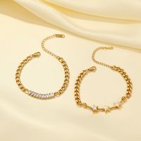 Casual Simple Style Classic Style Star Stainless Steel Plating Inlay Zircon Gold Plated Bracelets main image 4