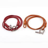 Vintage Style Vacation Solid Color Alloy Leather Woven Belt Men's Wristband main image 4